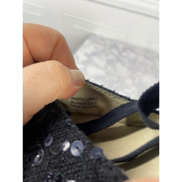 Saks Fifth Avenue, Size 8 Black and Tan Wedge Espadrilles, Lace Up EUC - Picture 7 of 8